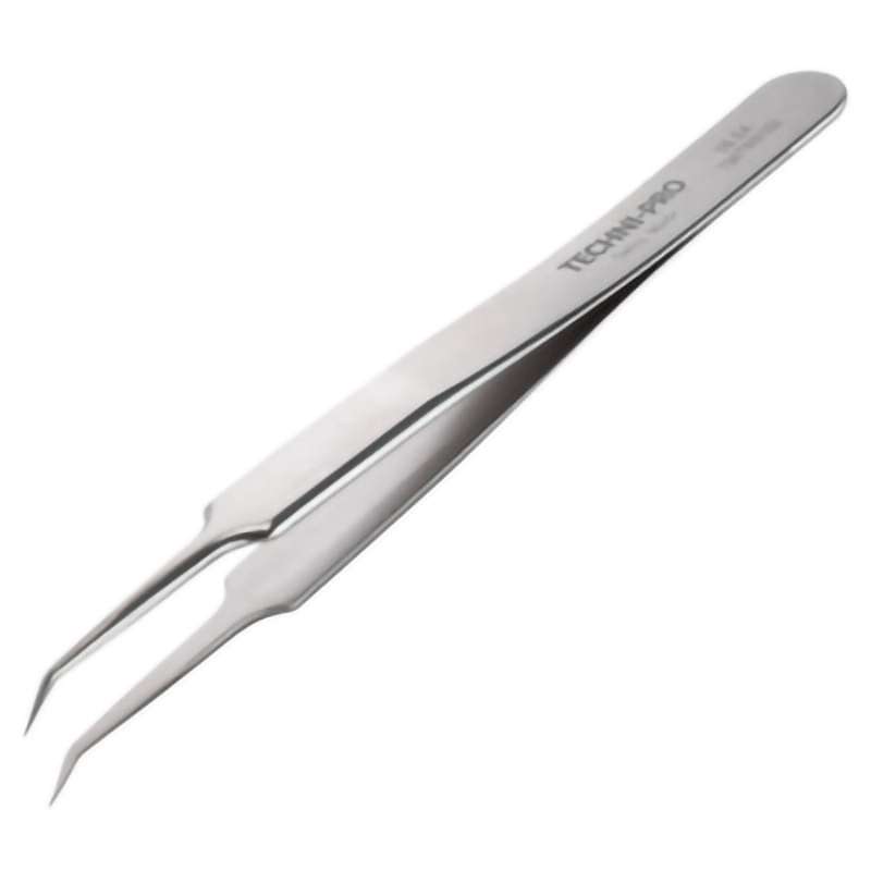 High Precision Tweezers, Style 5, Anti-Acid/Anti-Mag, SS, Bent, Very Fine, 4.3"